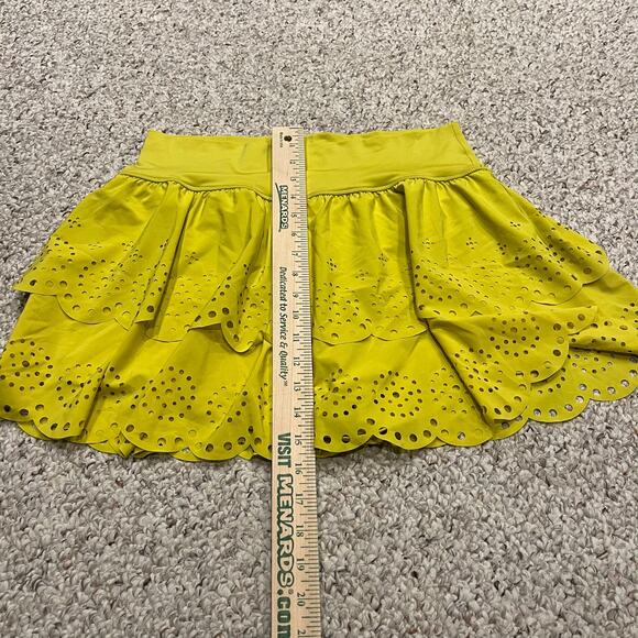 Aerie Offline Yellow Athletic Skirt Yellow Sz XL Eyelet Detail Built in Shorts - Picture 3 of 7